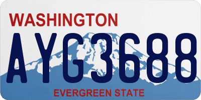 WA license plate AYG3688