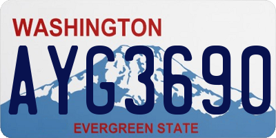WA license plate AYG3690