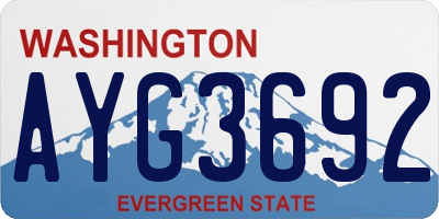 WA license plate AYG3692