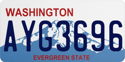 WA license plate AYG3696