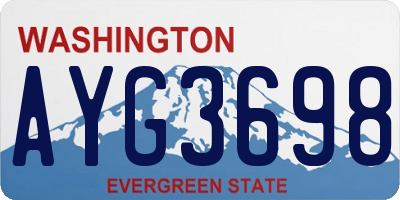 WA license plate AYG3698