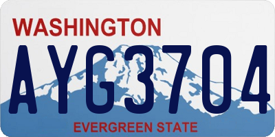 WA license plate AYG3704