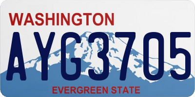WA license plate AYG3705