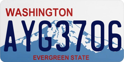 WA license plate AYG3706
