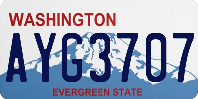 WA license plate AYG3707