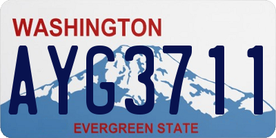 WA license plate AYG3711