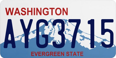 WA license plate AYG3715
