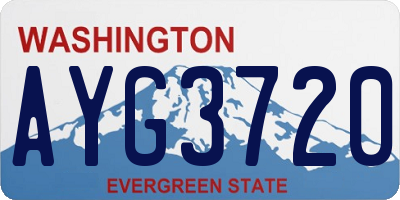 WA license plate AYG3720