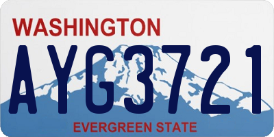 WA license plate AYG3721