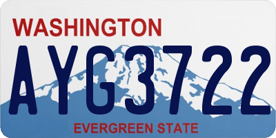 WA license plate AYG3722
