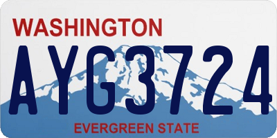 WA license plate AYG3724