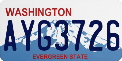 WA license plate AYG3726