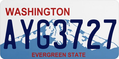 WA license plate AYG3727