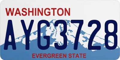 WA license plate AYG3728