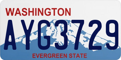 WA license plate AYG3729