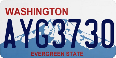 WA license plate AYG3730