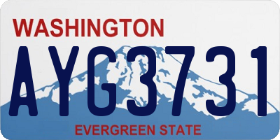 WA license plate AYG3731