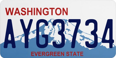 WA license plate AYG3734