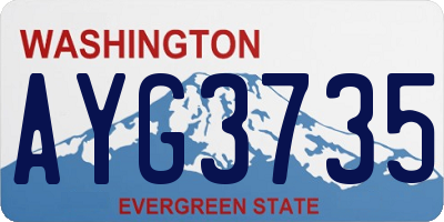 WA license plate AYG3735