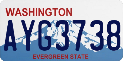 WA license plate AYG3738