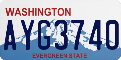 WA license plate AYG3740