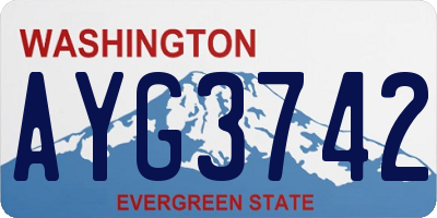WA license plate AYG3742
