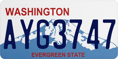 WA license plate AYG3747