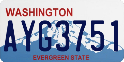 WA license plate AYG3751