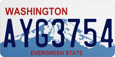 WA license plate AYG3754