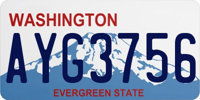 WA license plate AYG3756