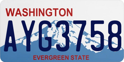 WA license plate AYG3758