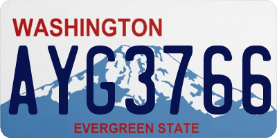 WA license plate AYG3766