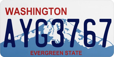WA license plate AYG3767