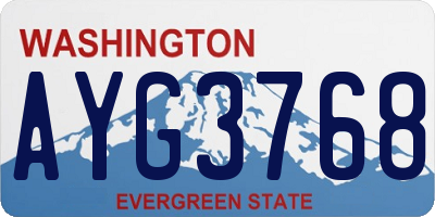 WA license plate AYG3768