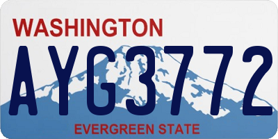 WA license plate AYG3772