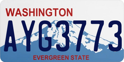 WA license plate AYG3773