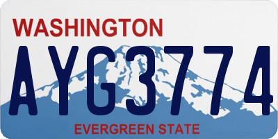 WA license plate AYG3774