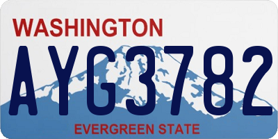 WA license plate AYG3782