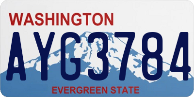 WA license plate AYG3784