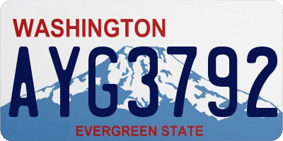 WA license plate AYG3792