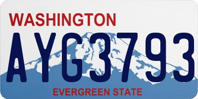 WA license plate AYG3793