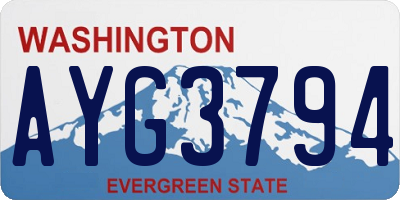 WA license plate AYG3794