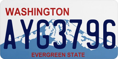 WA license plate AYG3796
