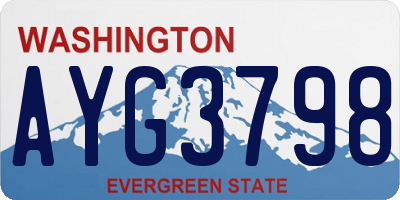 WA license plate AYG3798