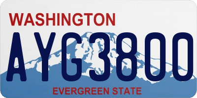 WA license plate AYG3800