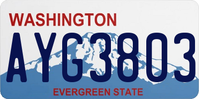 WA license plate AYG3803