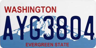 WA license plate AYG3804