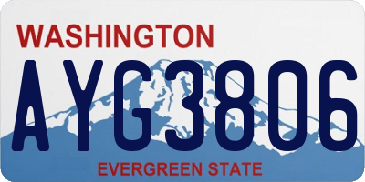 WA license plate AYG3806
