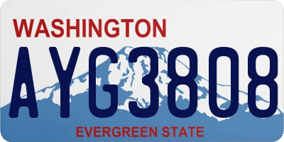 WA license plate AYG3808