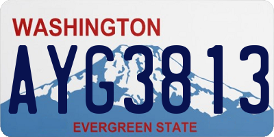 WA license plate AYG3813